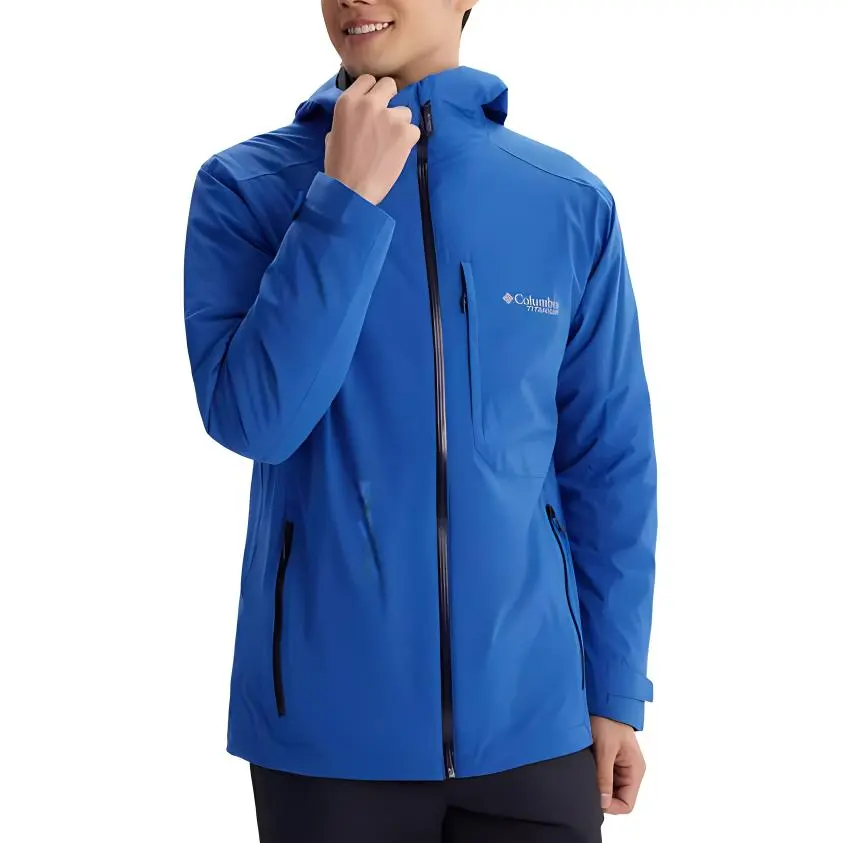 Columbia TITANIUM Hiking Windbreaker Jacket Men's Blue