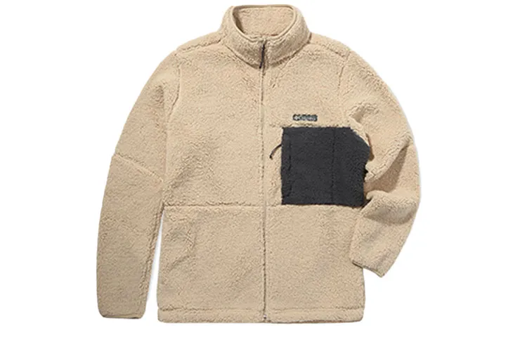 Columbia Velvet Jackets Men's Beige Stand Collar Moderate
