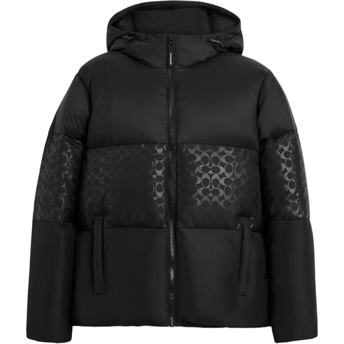 COACH Down Jackets Men's Black Hooded (Non-detachable) Moderate