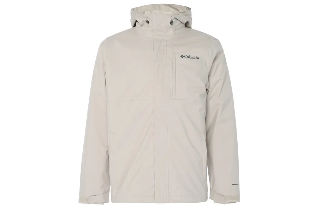 Columbia Omni Heat Waterproof Thermal Heat Reflective Windbreaker Jacket Men's Ecru