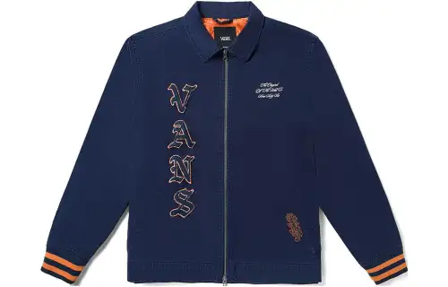 Vans Elder Station Jackets Men's Dark Blue Lapel Moderate Other