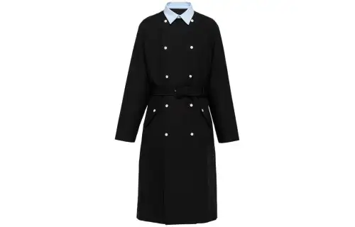 PRADA Coats Men's Black Lapel Moderate Straight Fit