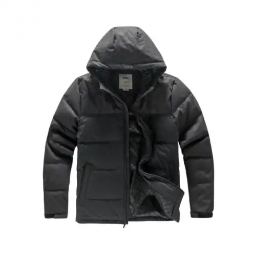 Vans Down Jackets Men's Black Hooded Moderate Puffer Jacket
