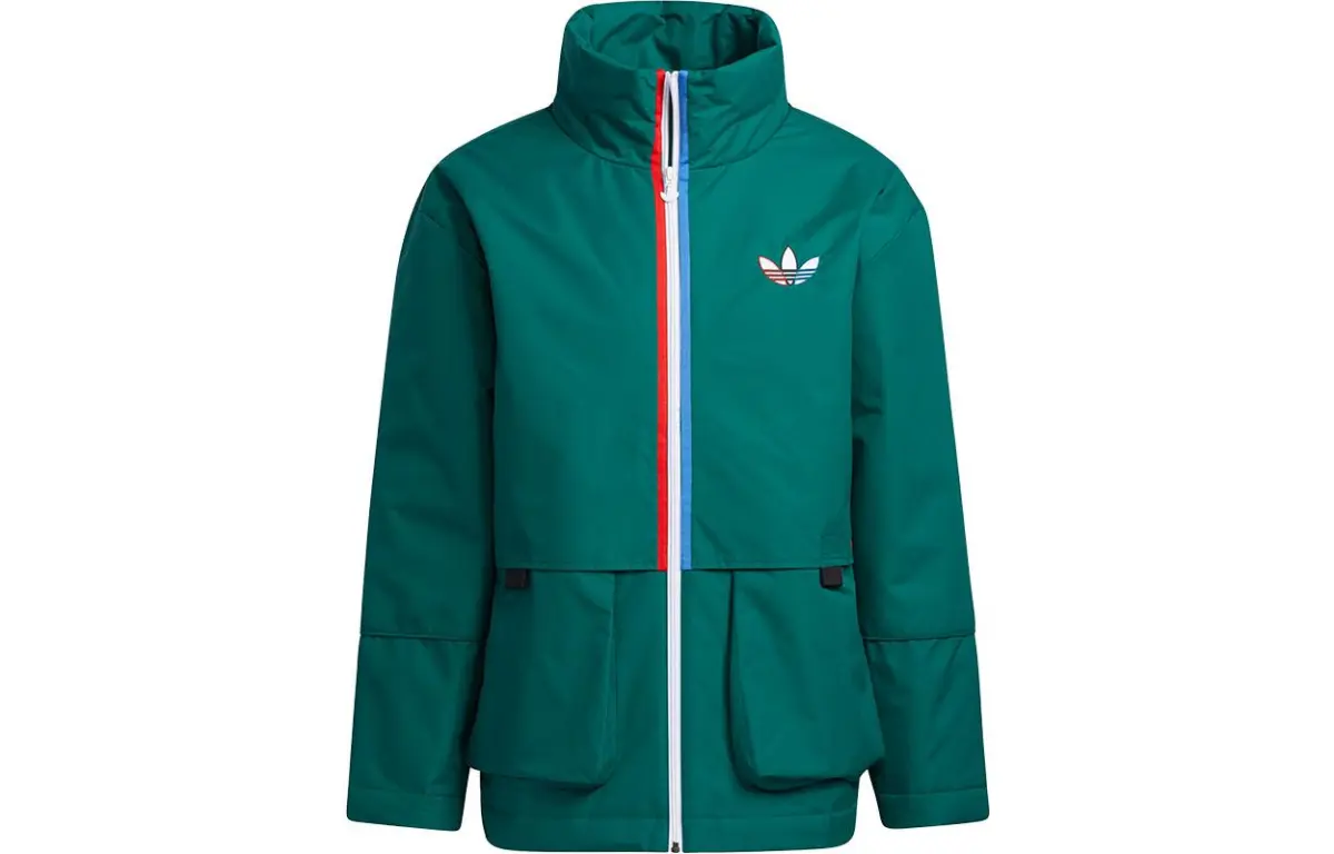Adidas Originals Puffer Jackets Men's Green Stand Collar Moderate Other