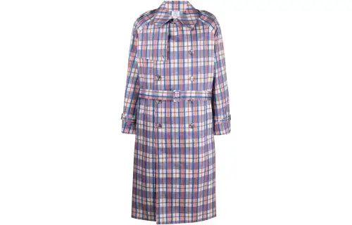 Vetements Check pattern Double breasted Trench Coat