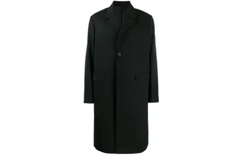 PRADA Coats Men's Black Suit Collar Moderate Straight Fit