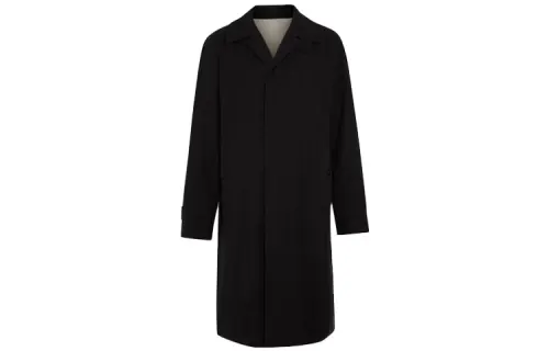 Burberry Coats Men's Black Lapel Moderate Straight Fit