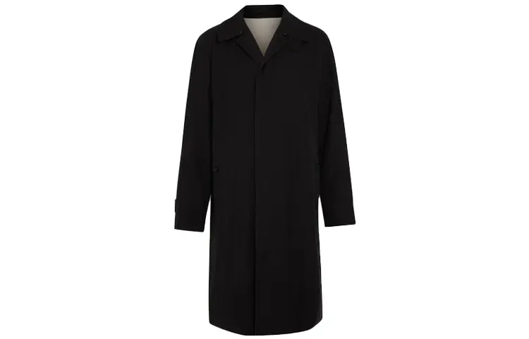 Burberry Coats Men's Black Lapel Moderate Straight Fit