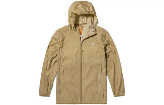 Timberland Sun Protection Clothing Unisex British Khaki Hooded Moderate Straight Fit