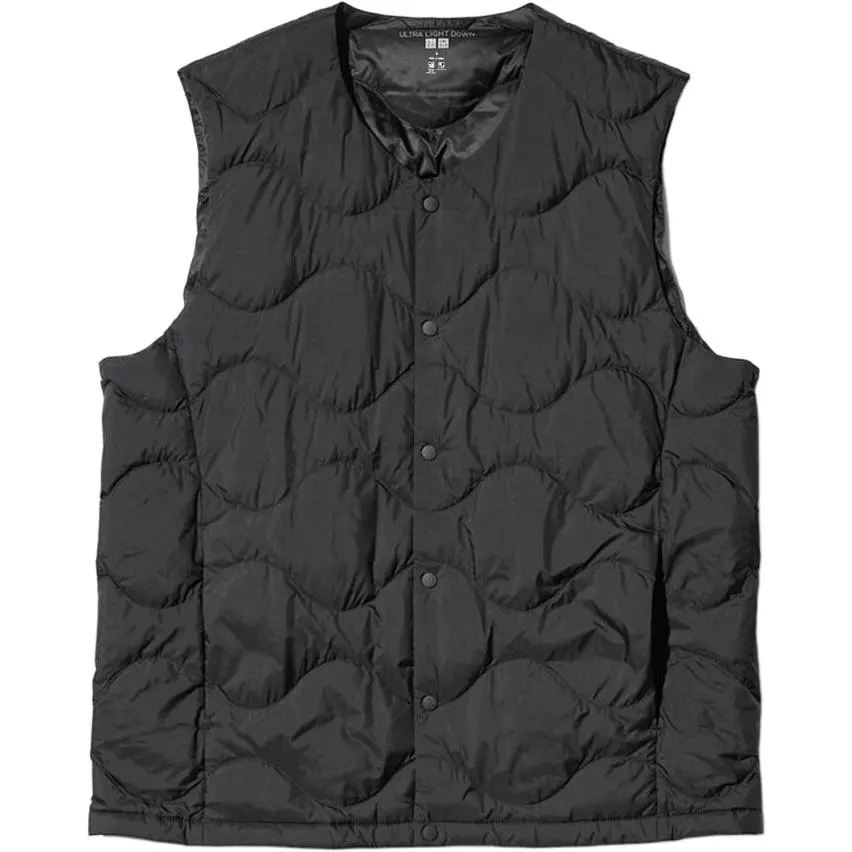 UNIQLO Vests Unisex Black V Neck Moderate Other