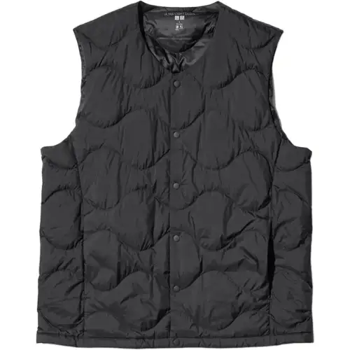UNIQLO Vests Unisex Black V Neck Moderate Other
