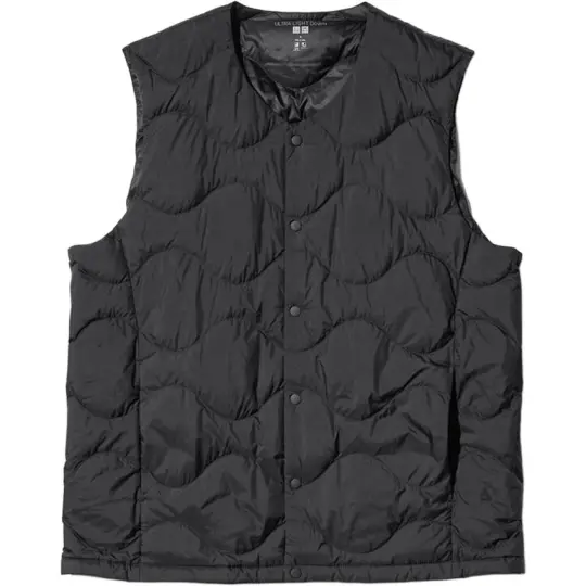 UNIQLO Vests Unisex Black V Neck Moderate Other