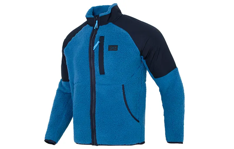 Under Armour Legacy Velvet Jackets Men's Blue Stand Collar Moderate Straight Fit