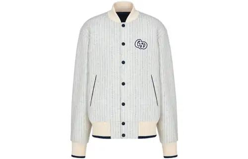 DIOR Quarterly New Products Baseball Jerseys Men's White Baseball Collar Moderate Straight Fit