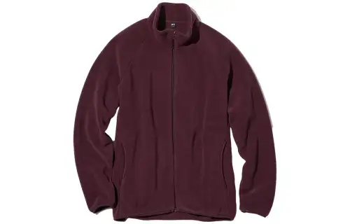 UNIQLO Velvet Jackets Unisex Burgundy 19 Stand Collar Moderate