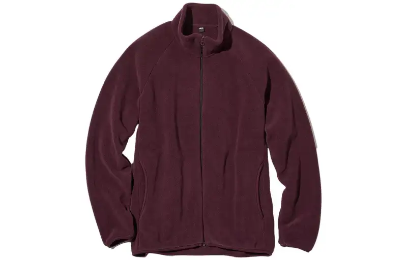 UNIQLO Velvet Jackets Unisex Burgundy 19 Stand Collar Moderate