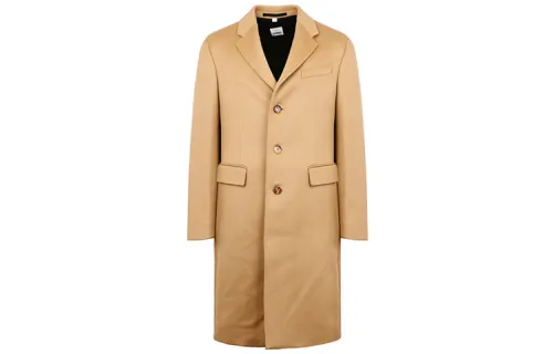 Burberry Coats Men's Camel Lapel Moderate Straight Fit