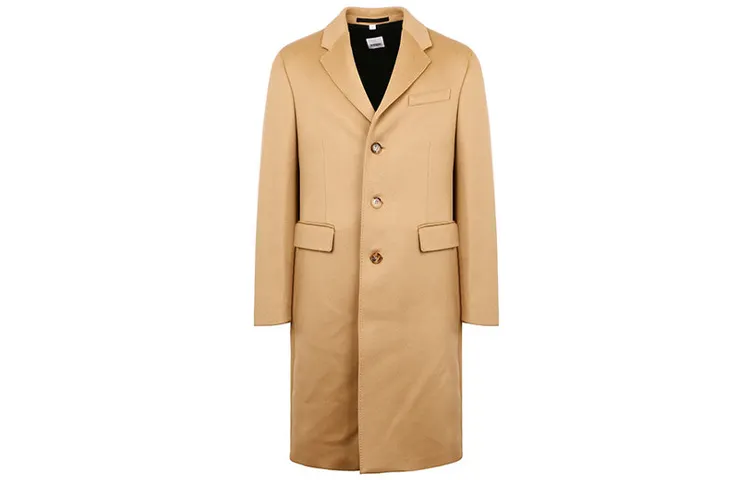 Burberry Coats Men's Camel Lapel Moderate Straight Fit