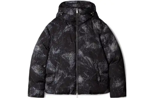OFF-WHITE logo-jacquard puffer jacket