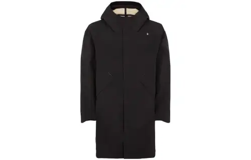 STONE ISLAND Coats Unisex Black Hooded Moderate Straight Fit