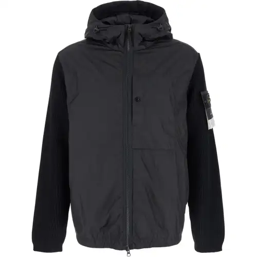 STONE ISLAND Panelled Zip Up Hooded Jacket