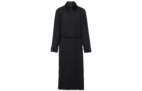 PRADA Coats Men's Black Lapel Moderate Straight Fit