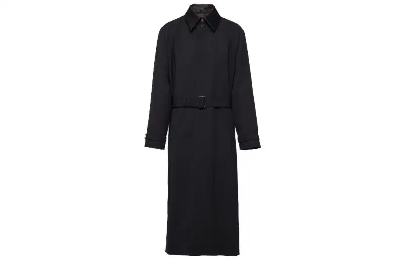 PRADA Coats Men's Black Lapel Moderate Straight Fit