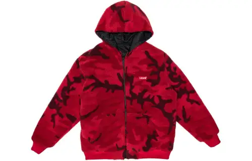 Levis Velvet feel Coat Men's Black Red