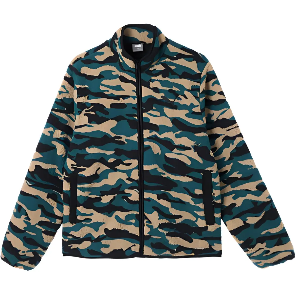 PUMA CAMOAOP SHERPA Velvet feel Coat Men's Black Camouflage