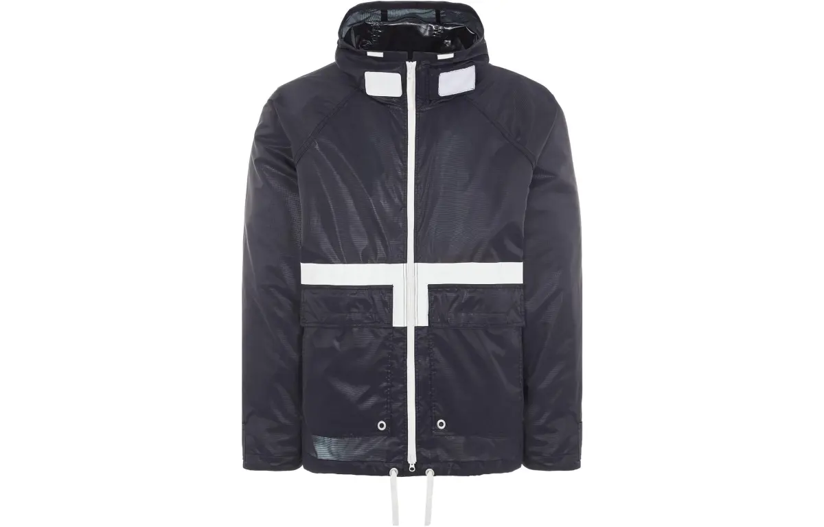 STONE ISLAND Jackets Unisex Navy Hooded (Non-detachable) Thin Straight Fit
