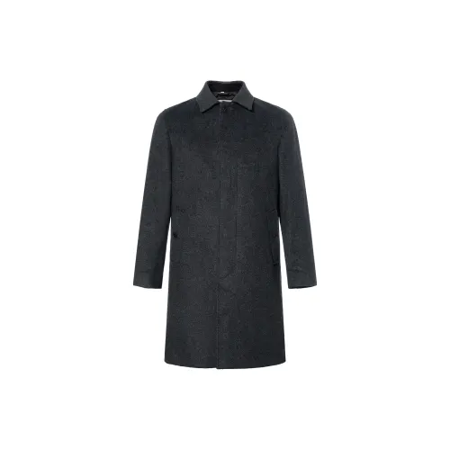 Burberry Coats Men's Gray Lapel Moderate Straight Fit