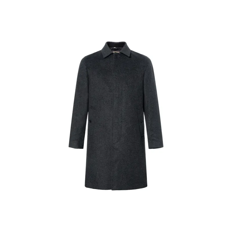 Burberry Coats Men's Gray Lapel Moderate Straight Fit