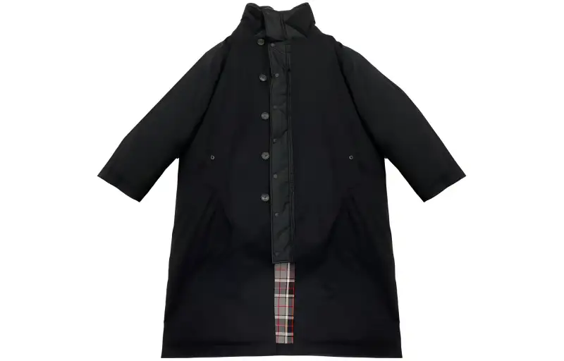 Balenciaga Coats Men's Black Lapel Straight Fit