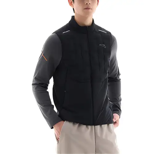 ANTA Running Collection Vests Men's Black Stand Collar Moderate Other