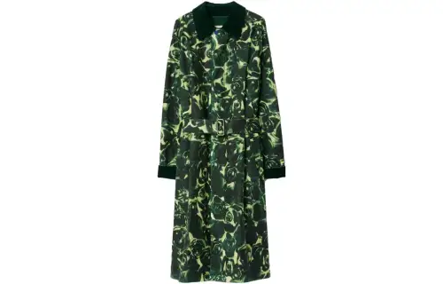 Burberry Coats Men's Ivy Green Lapel Moderate Straight Fit
