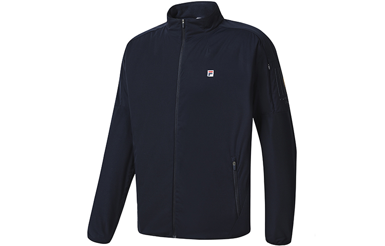 FILA Athletics Puffer Jackets Men's Royal Blue Stand Collar Thickened Other