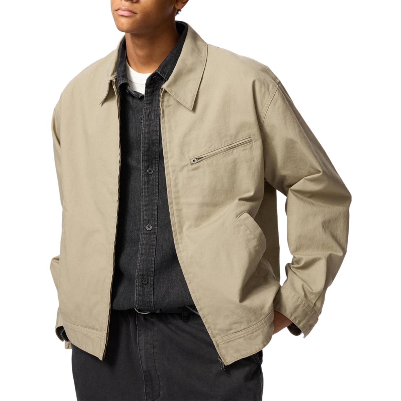 Мужская куртка UNIQLO (однотонная хлопковая)