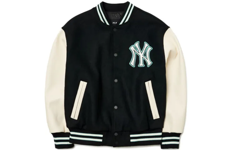 MLB Basic Logo Baseball Jackets Unisex Black Baseball Collar Moderate