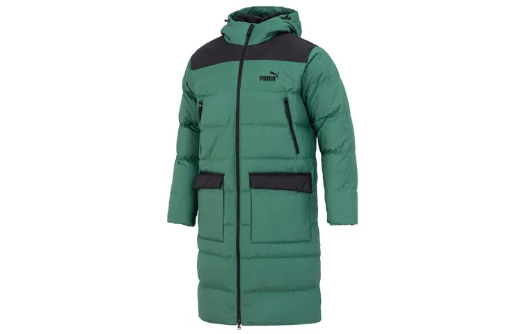 PUMA Hooded Long-Sleeved Down Jacket Men's Green