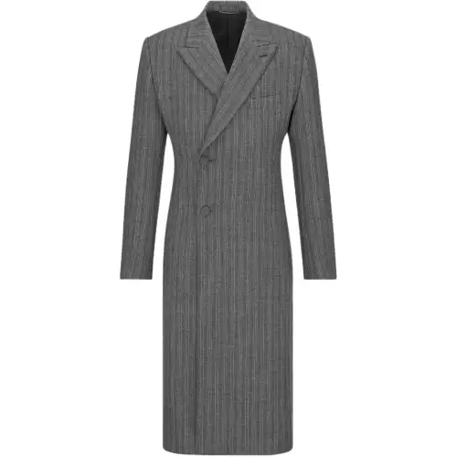 DIOR Coats Men's Gray Suit Collar Moderate Straight Fit