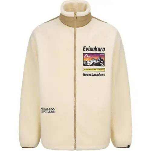 EVISU Loose Fit Jacket Men's Beige Brown