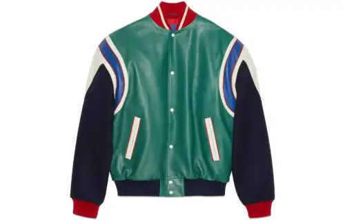 GUCCI Jackets Men's Green Baseball Collar Moderate Other