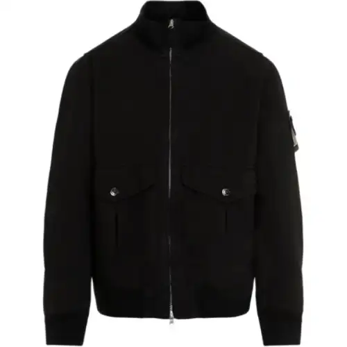 STONE ISLAND Logo Patch Zip Up Bomber Jacket