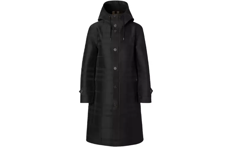 Burberry Coats Men's Black Hooded Moderate Straight Fit