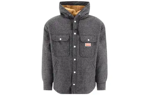 KENZO Checked Hooded Overshirt