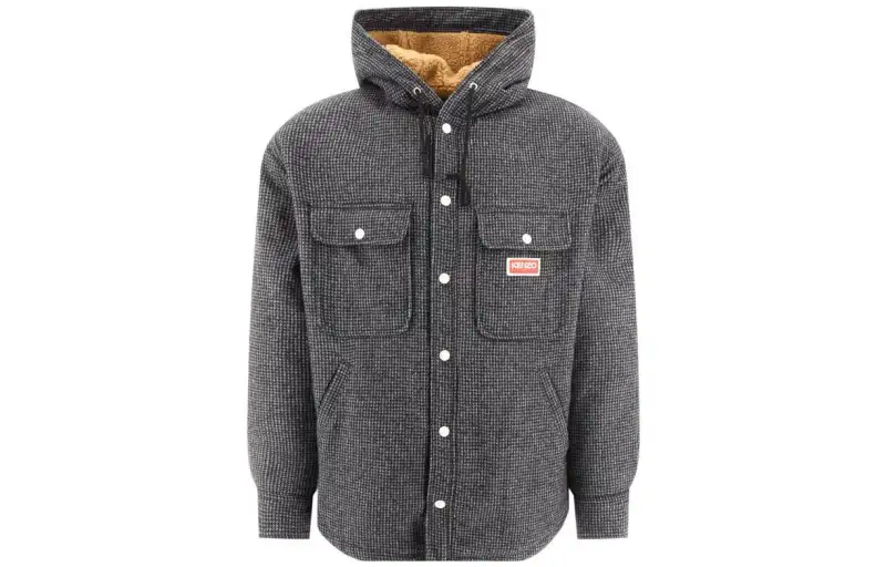 KENZO Checked Hooded Overshirt