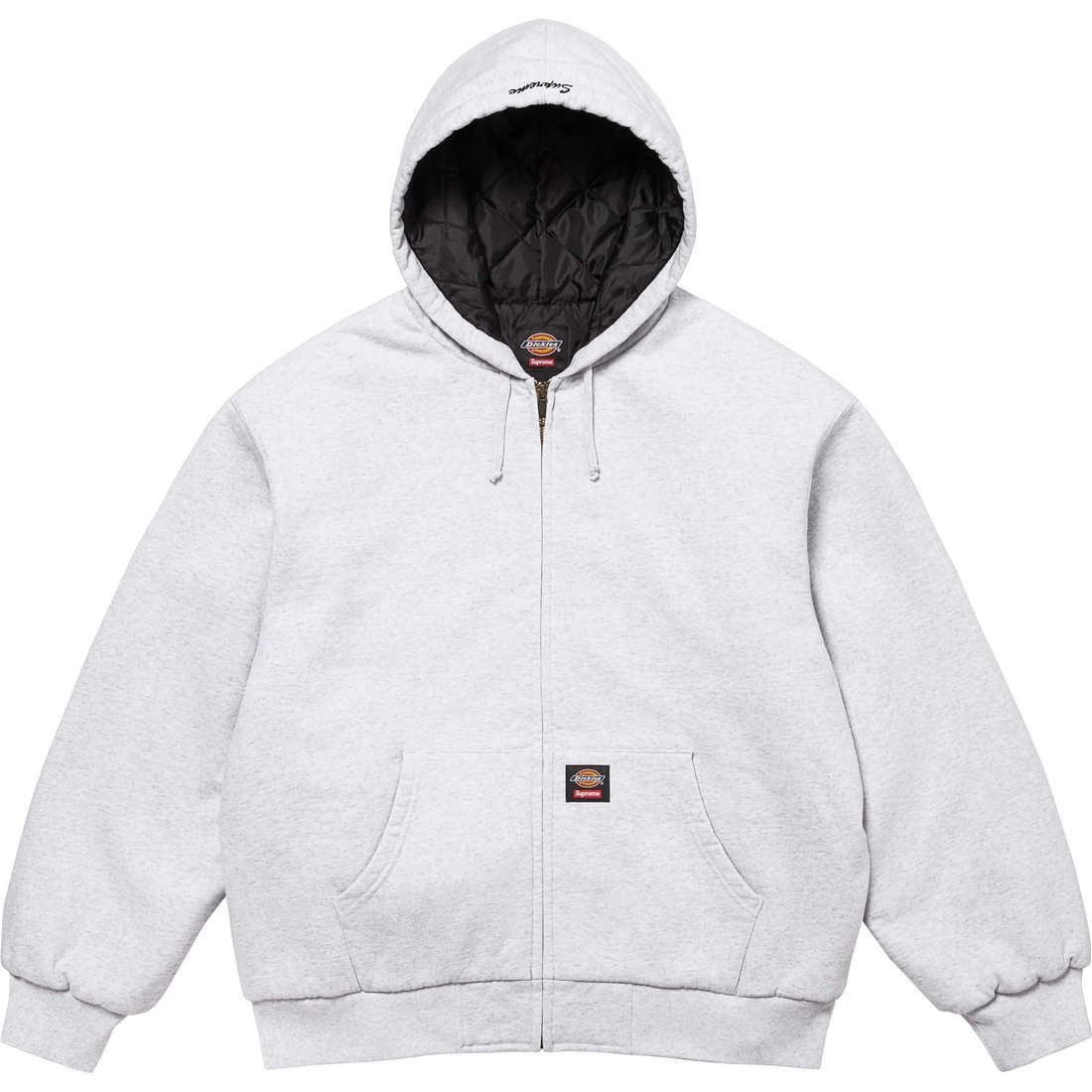 Худи Supreme x Dickies Quilted Lined Zip Up Hooded Sweatshirt (черное)