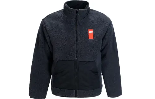 ANTA Life Collection Velvet Jackets Men's Koala Gray Stand Collar Thickened And Fleece Lined