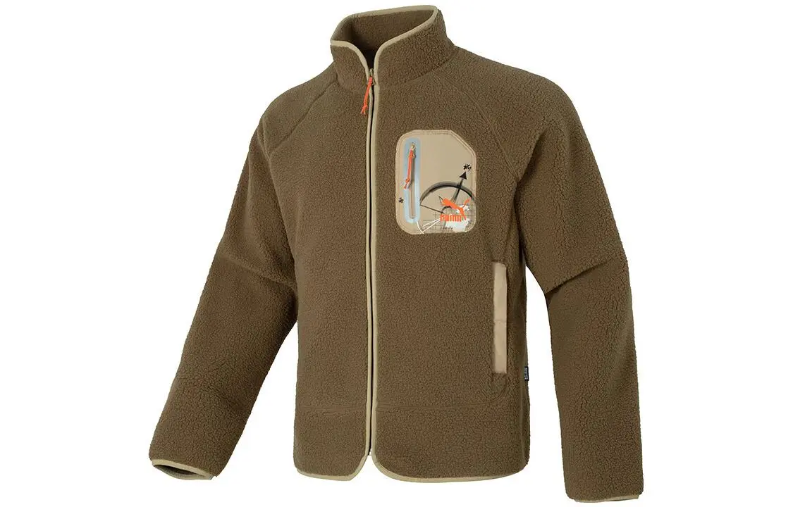 PUMA Velvet Jackets Men's Brown Stand Collar Moderate