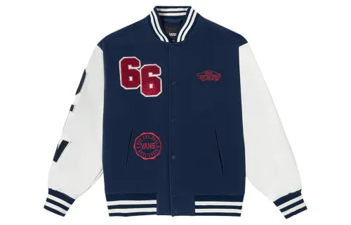 Vans Baseball Jerseys Unisex Navy Blue Crew Neck Moderate